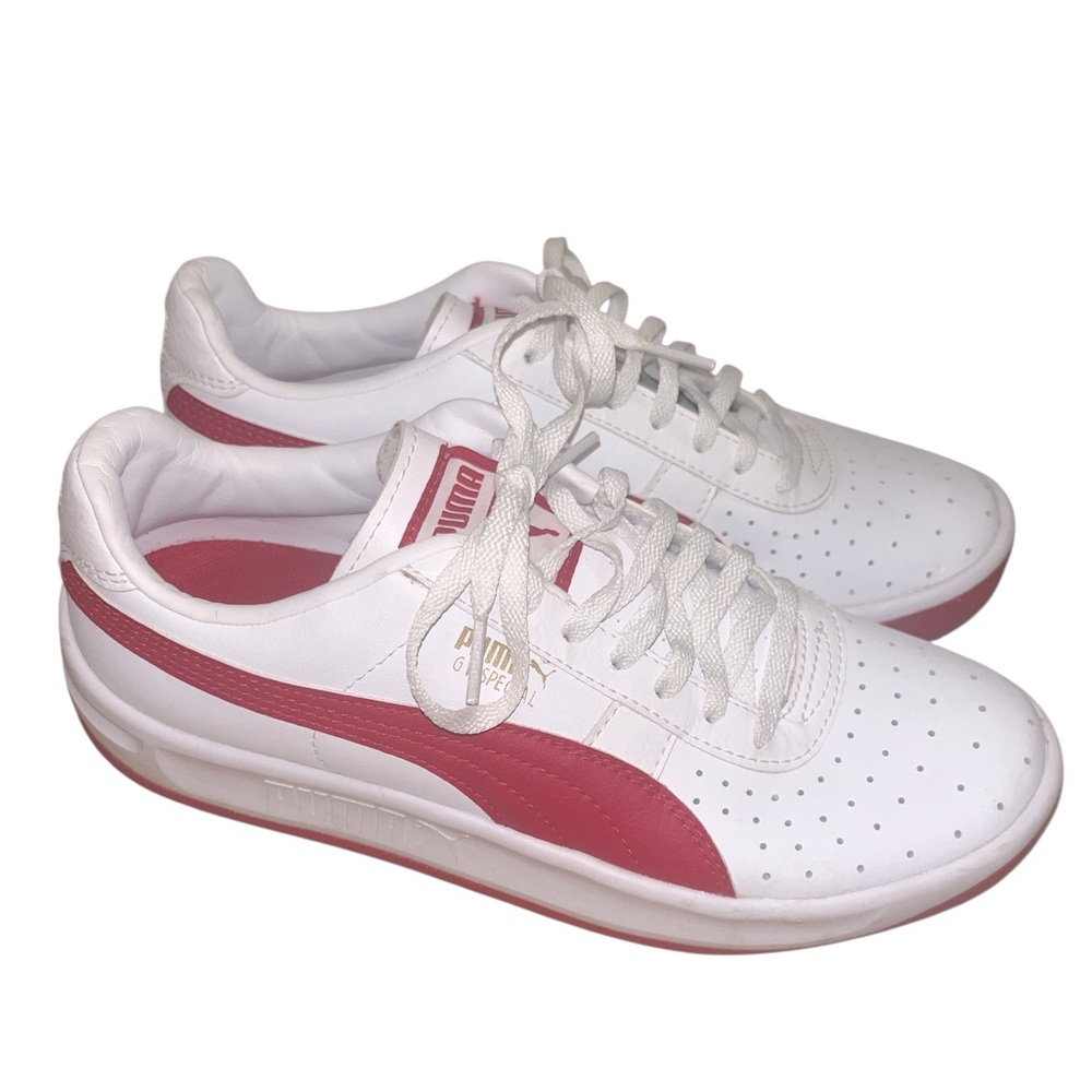 Puma Girls Retro Sneakers In White and Red